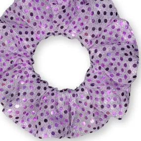 Metallic Sequin Scrunchies Available in 3 Sizes Light Purple