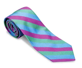 Mint/Purple/Blue Wellford Stripes Necktie - F5184