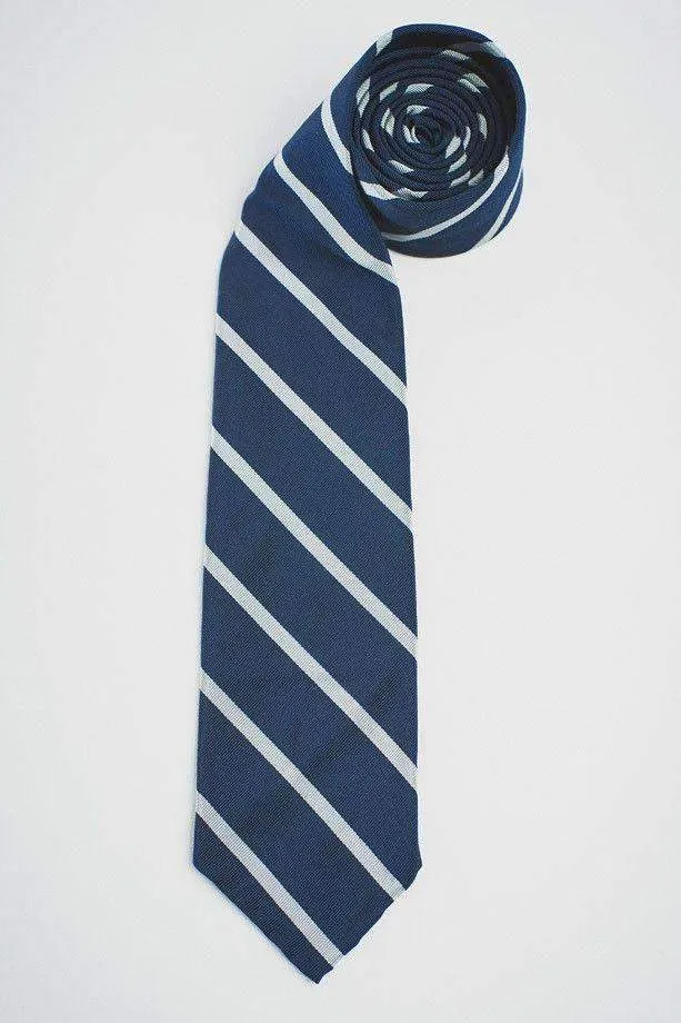 NAVY MOGADOR WITH SILVER STRIPE