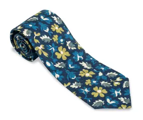 Navy Walham Floral Necktie - F5605