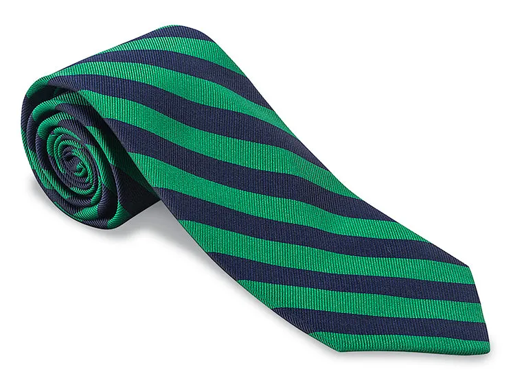 Navy/Kelly Bar Stripes Necktie - F655