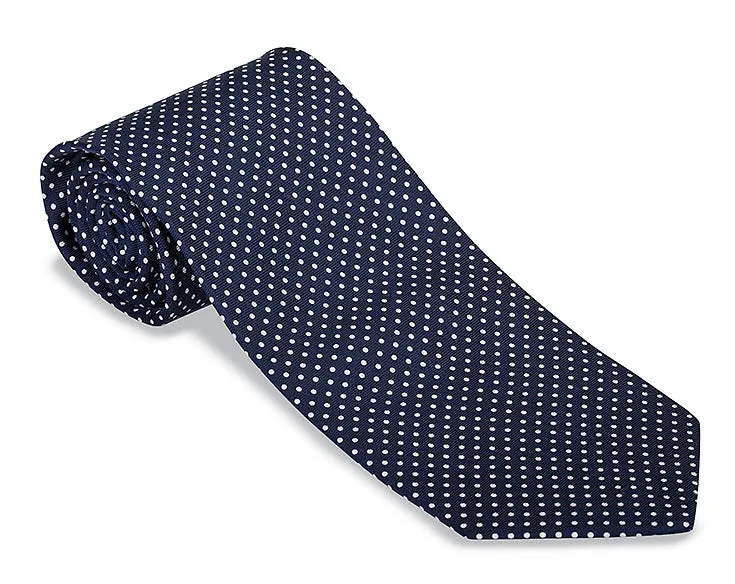 Navy/White Halstead Spots Necktie - F3825