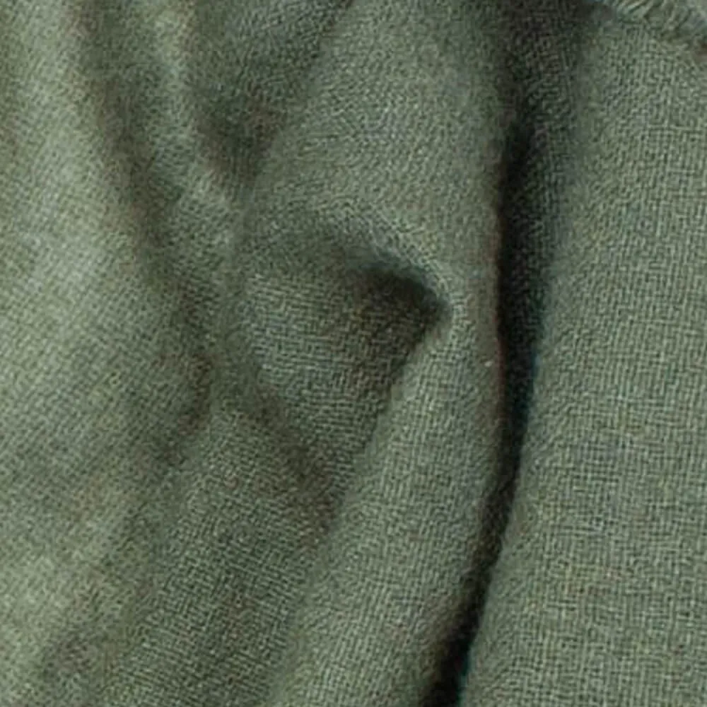 Olive Green Gossamer Cashmere Shawl