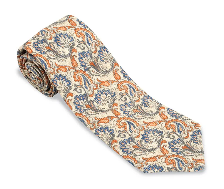 Orange Chester Paisley Necktie - F5602