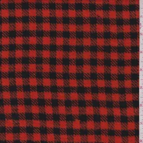 Orange/Black Plaid Woven Jacketing Fabric