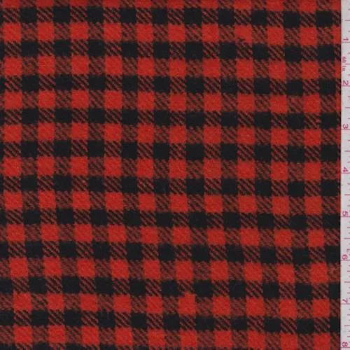 Orange/Black Plaid Woven Jacketing Fabric