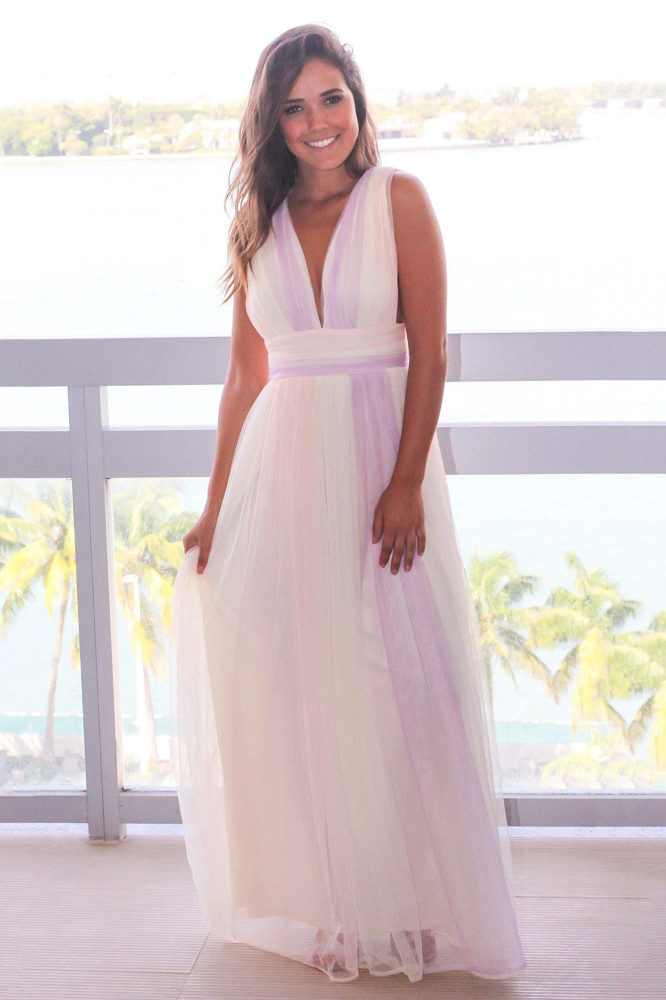 Pastel Tulle Maxi Dress