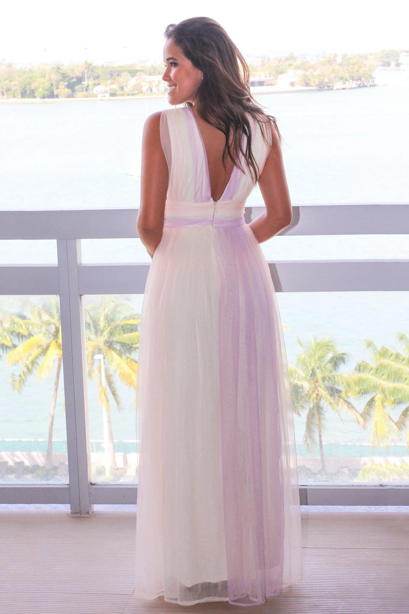 Pastel Tulle Maxi Dress