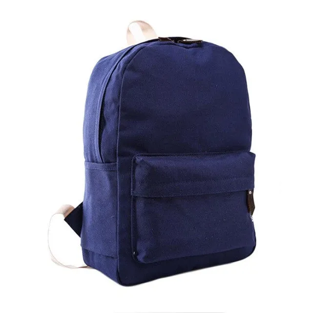 PICK YOUR COLOR: Modern Canvas, Solid Backpack, College Bag, Standard Size