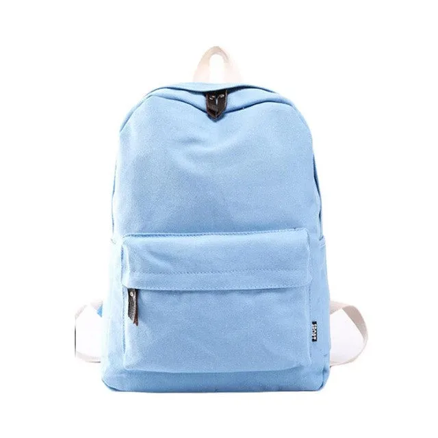 PICK YOUR COLOR: Modern Canvas, Solid Backpack, College Bag, Standard Size