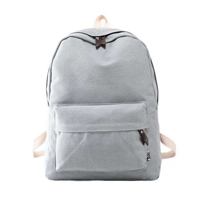 PICK YOUR COLOR: Modern Canvas, Solid Backpack, College Bag, Standard Size