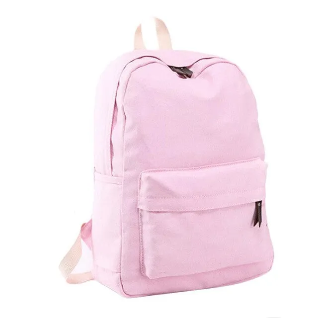 PICK YOUR COLOR: Modern Canvas, Solid Backpack, College Bag, Standard Size