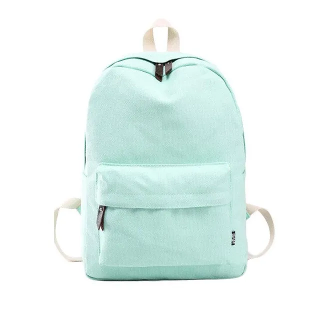 PICK YOUR COLOR: Modern Canvas, Solid Backpack, College Bag, Standard Size