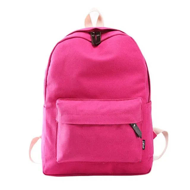 PICK YOUR COLOR: Modern Canvas, Solid Backpack, College Bag, Standard Size