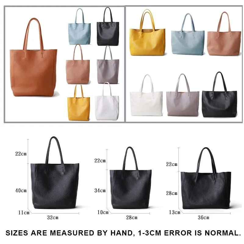 Plain Leather Tote Bag for Everyday Use