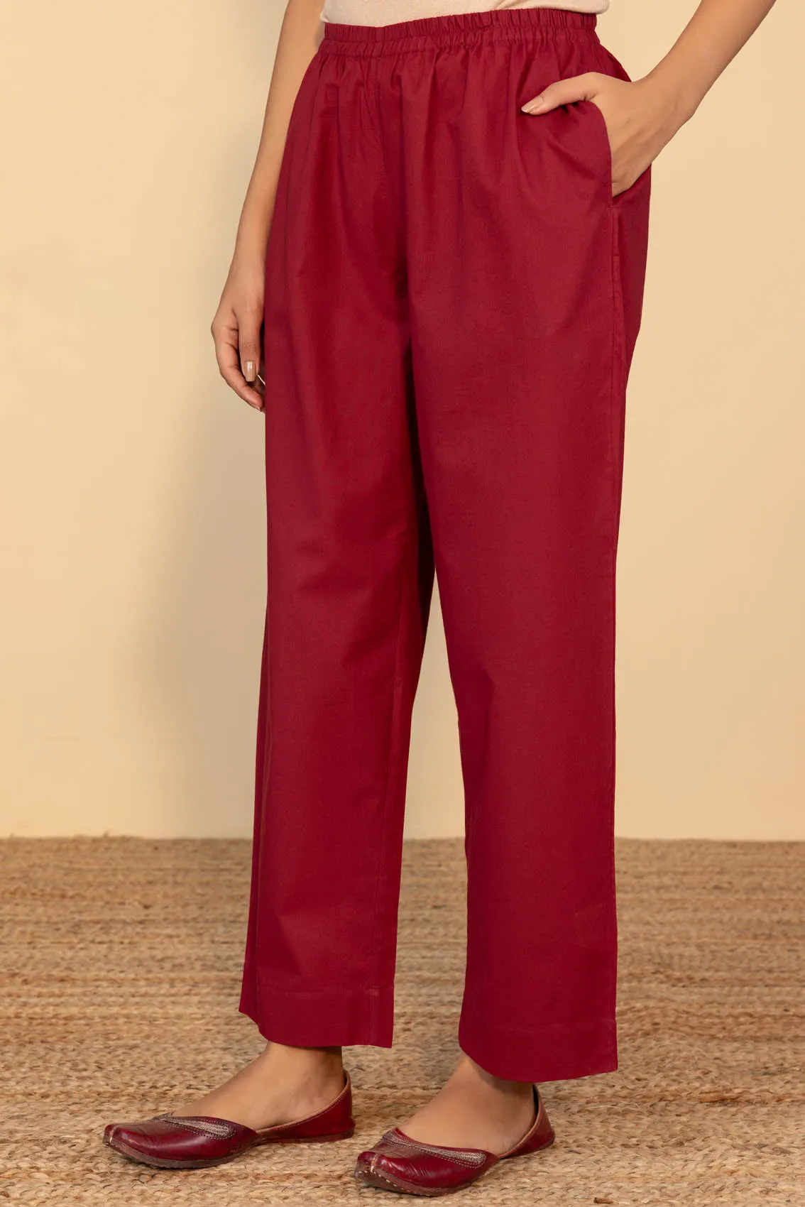 Red Relaxed Trousers