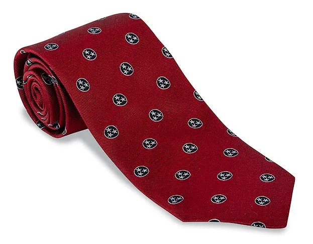 Red Tennessee Tri Star Necktie - F4093