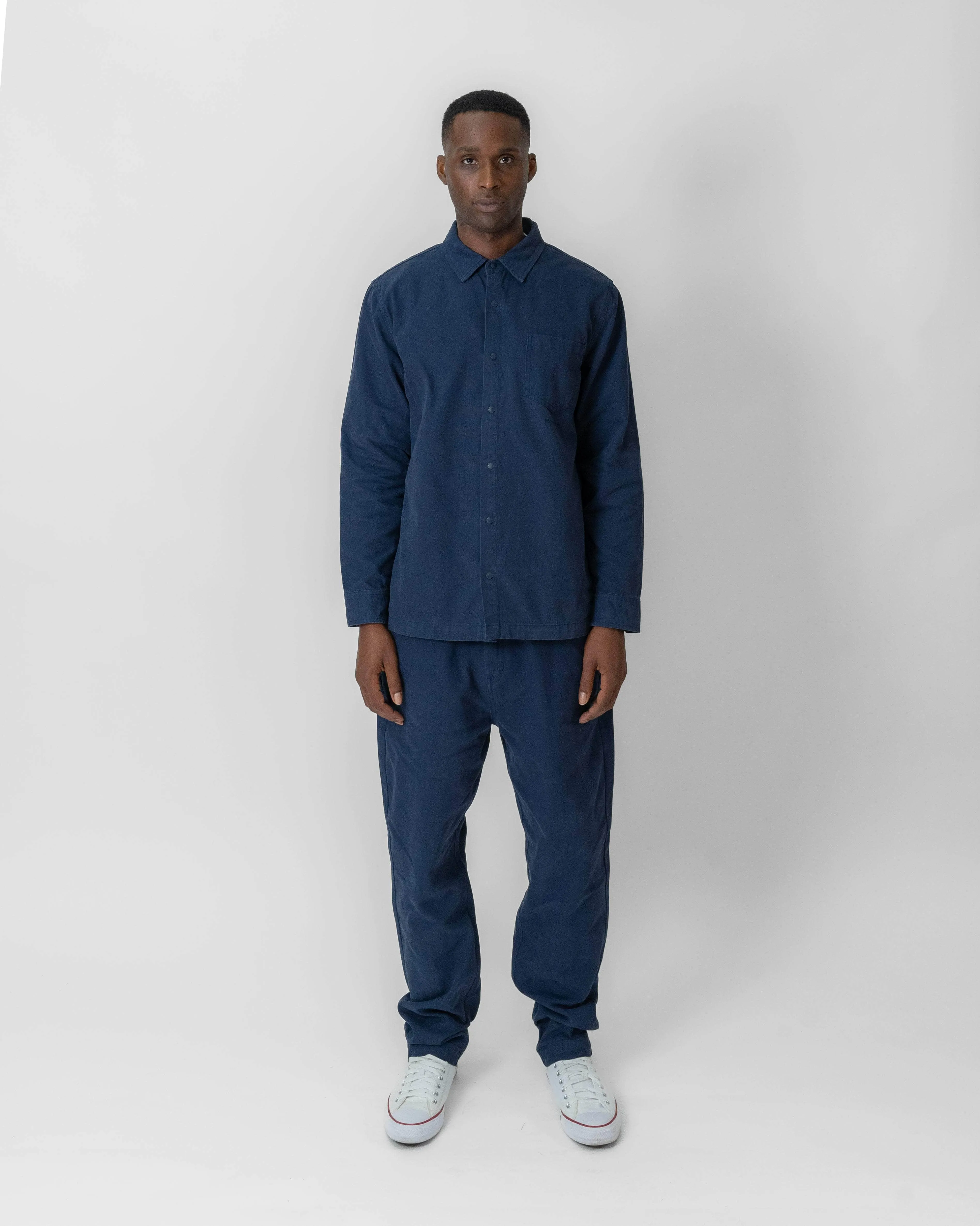 Relaxed-Fit Cotton Canvas Trousers Navy