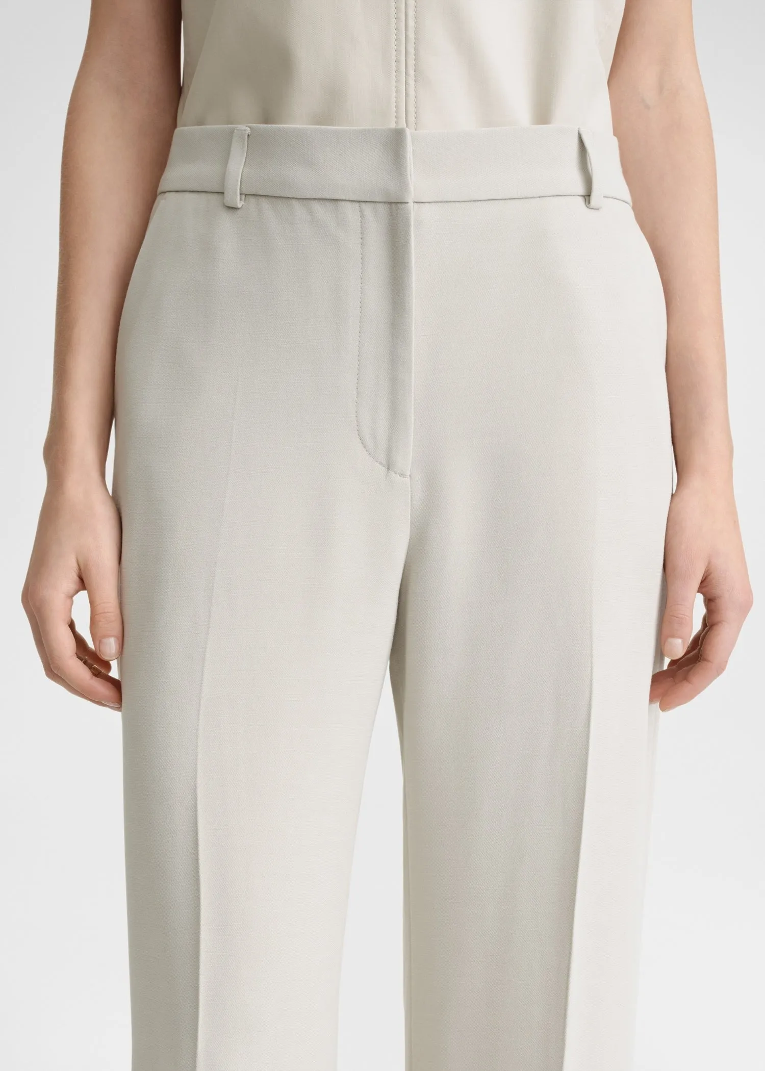 Relaxed straight trousers pebble