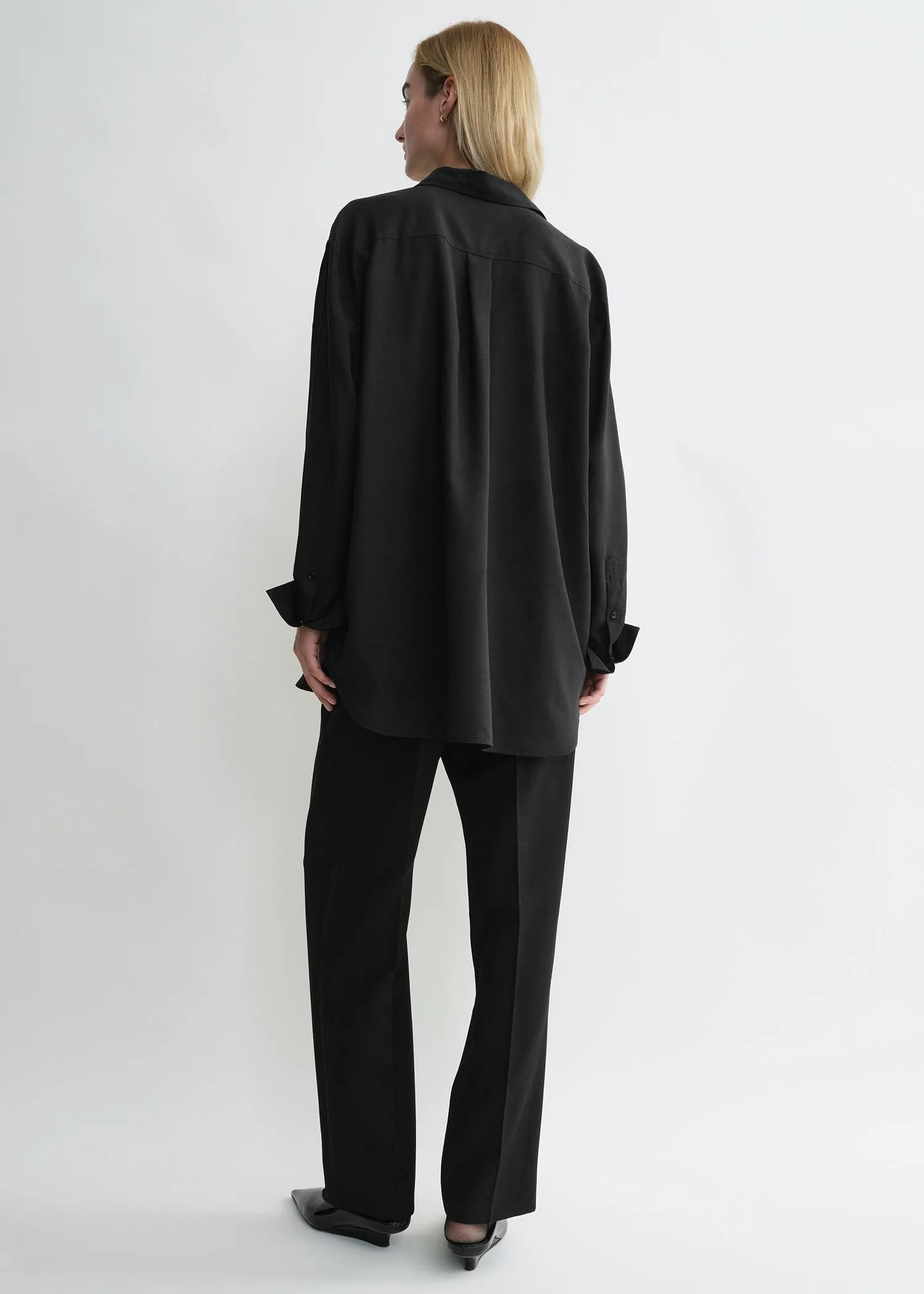 Relaxed voile shirt black