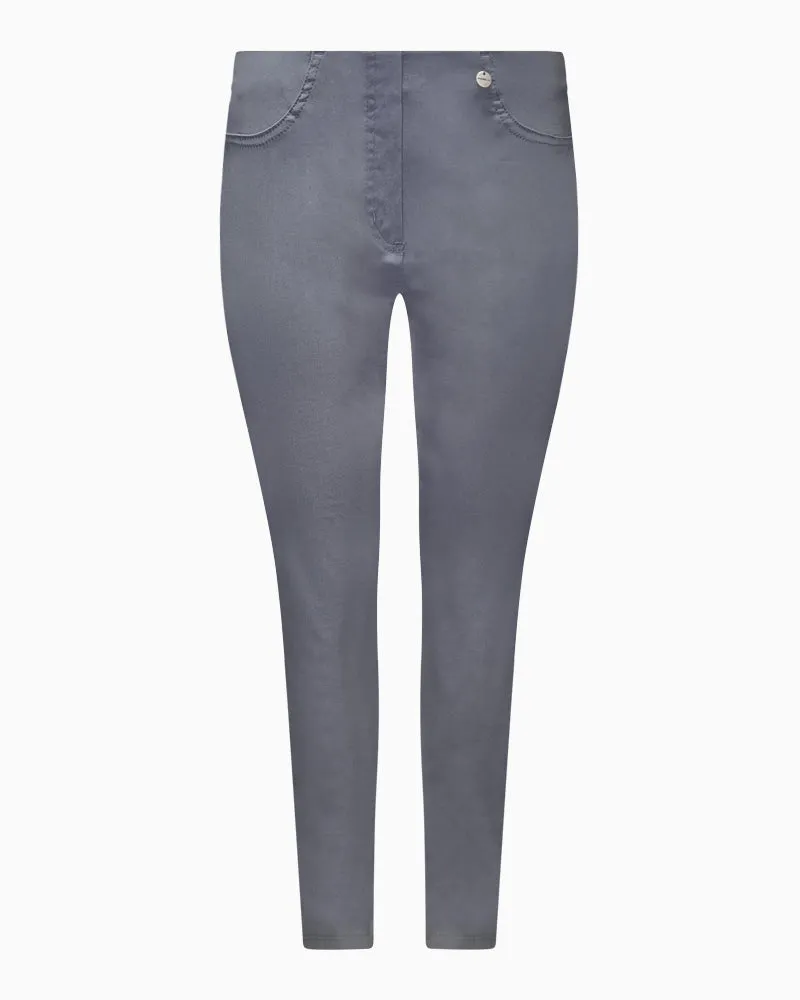 Robell - Bella Full Length Trousers Light Grey