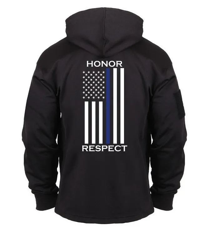 Rothco Mens Honor and Respect Thin Blue Line Concealed Carry Hoodie - Size 3XL