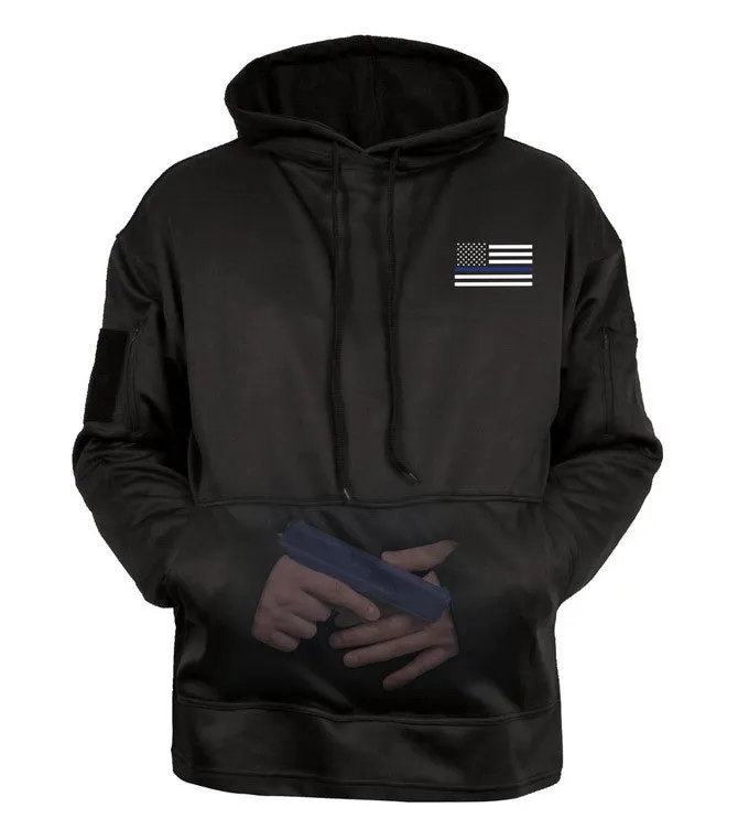 Rothco Mens Honor and Respect Thin Blue Line Concealed Carry Hoodie - Size 3XL