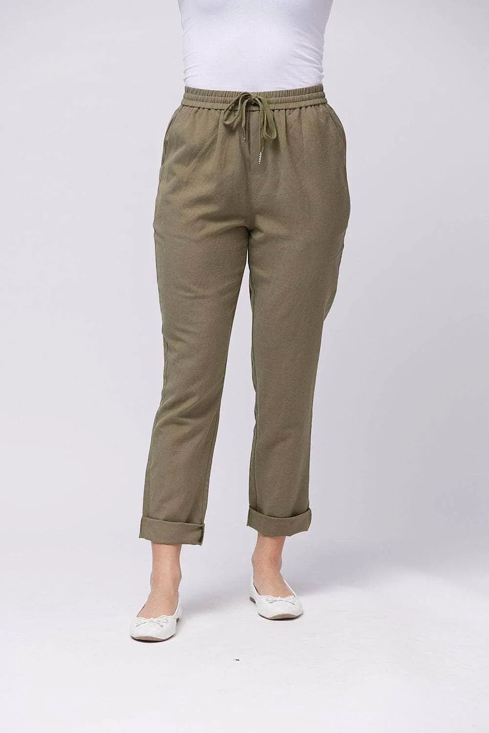 Saloos Slim Leg Trousers with Pockets