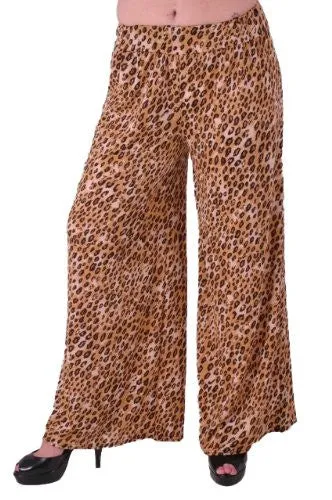 Savannah High Waisted Flared Leopard Print Palazzo Trousers