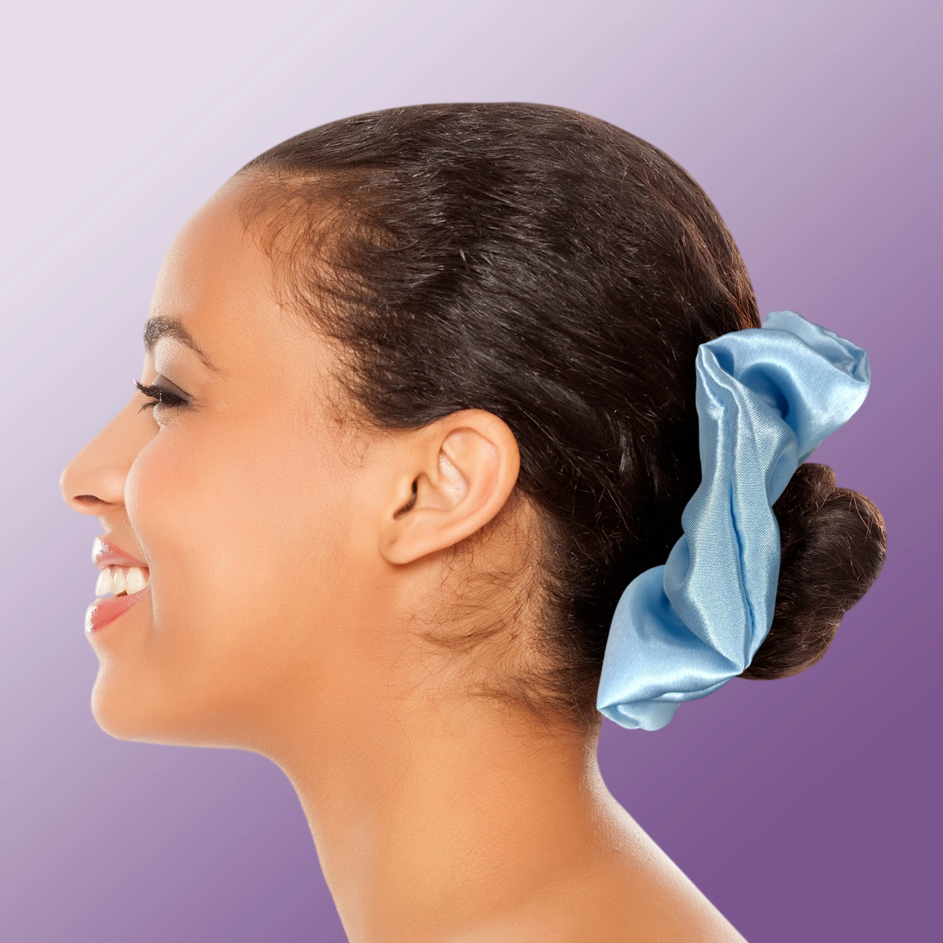 Scrunchies Premium Bridal Satin Available in 3 Sizes Made in the USA Blue Light