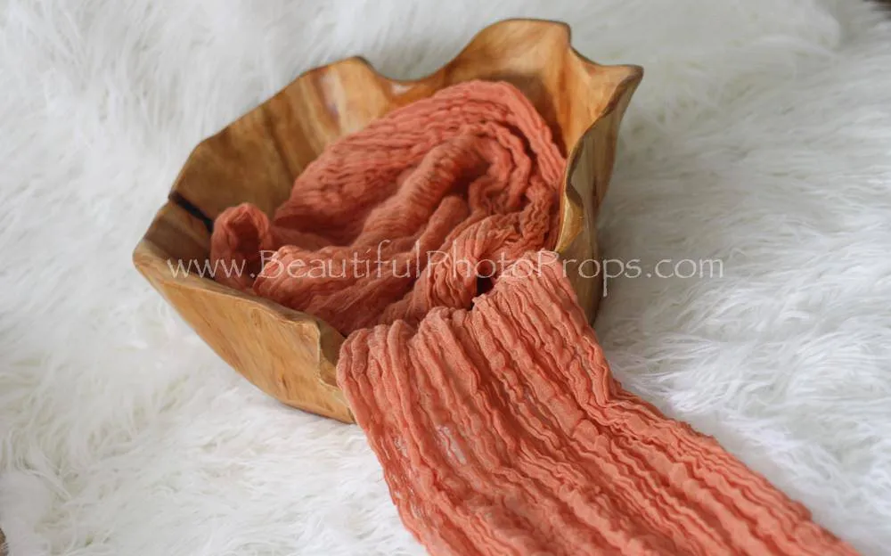 SET Salmon, Yellow and Tan Cheesecloth Baby Wraps Cheese Cloth