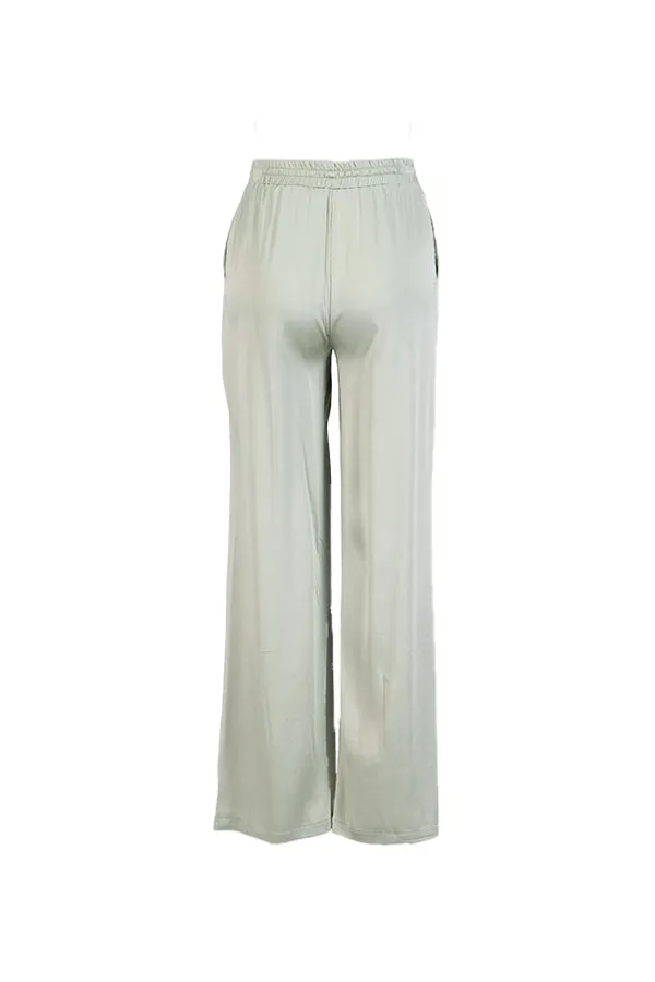 Setre Waist Elasticated Tie Detail Trousers Light Green