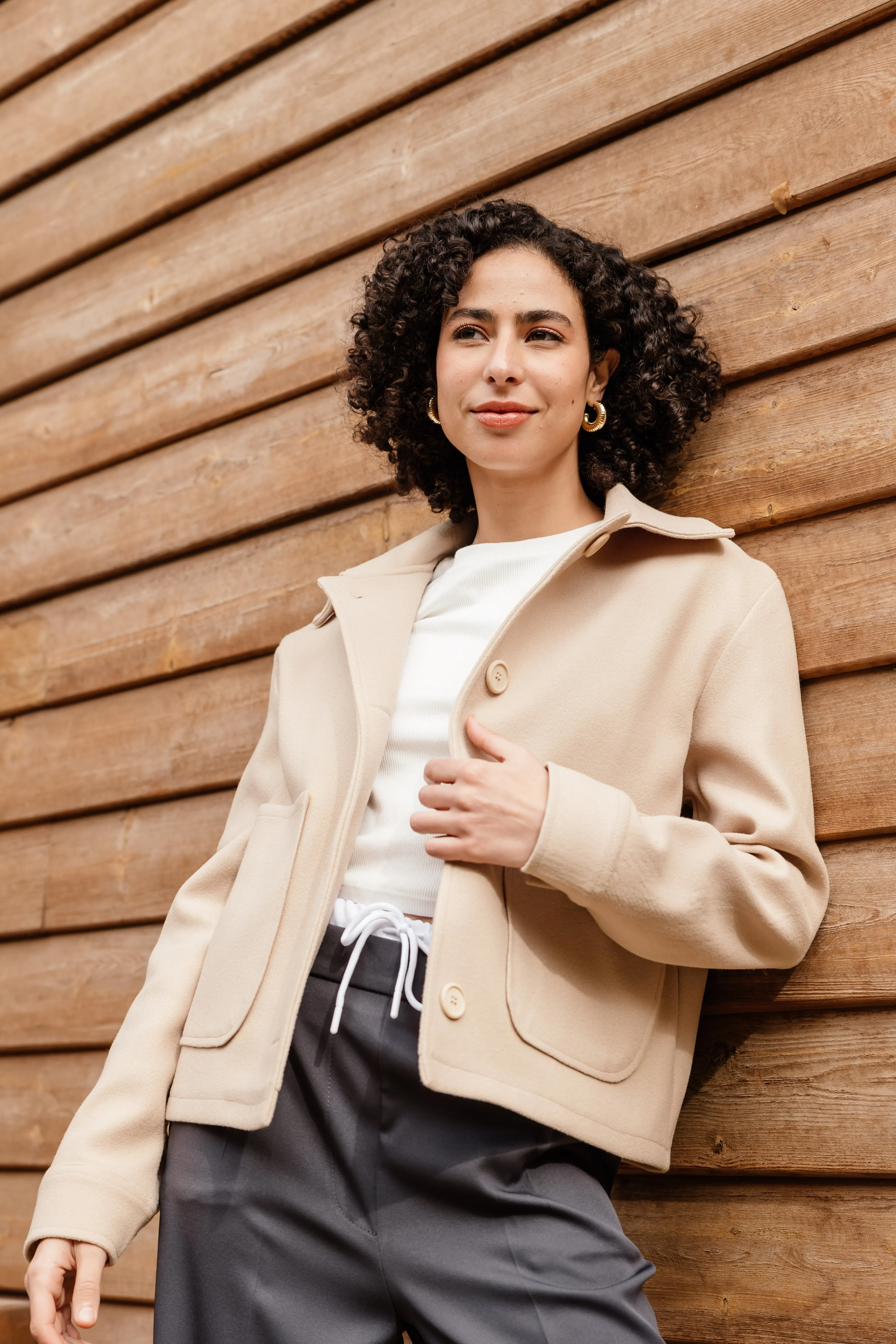 SOFT JACKET WITH POCKETS BEIGE