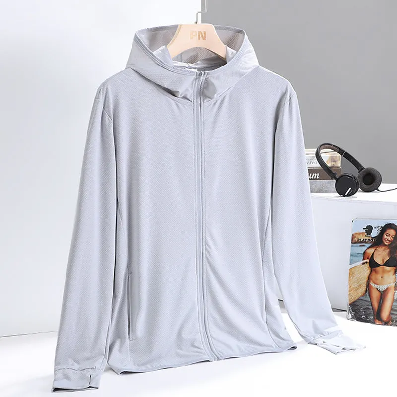 Sunscreen Men Summer Thin Breathable UV upfLong Sleeved Silk Women Outerwear