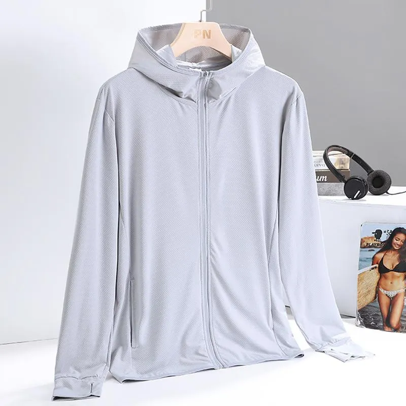 Sunscreen Men Summer Thin Breathable UV upfLong Sleeved Silk Women Outerwear