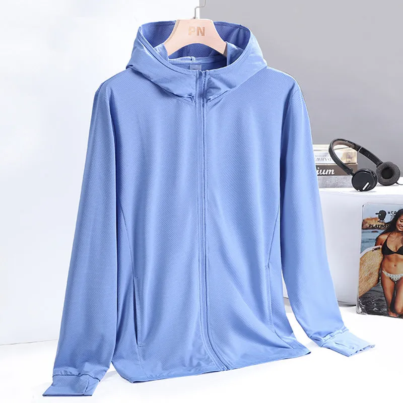 Sunscreen Men Summer Thin Breathable UV upfLong Sleeved Silk Women Outerwear