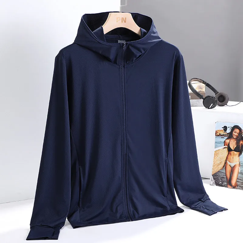 Sunscreen Men Summer Thin Breathable UV upfLong Sleeved Silk Women Outerwear