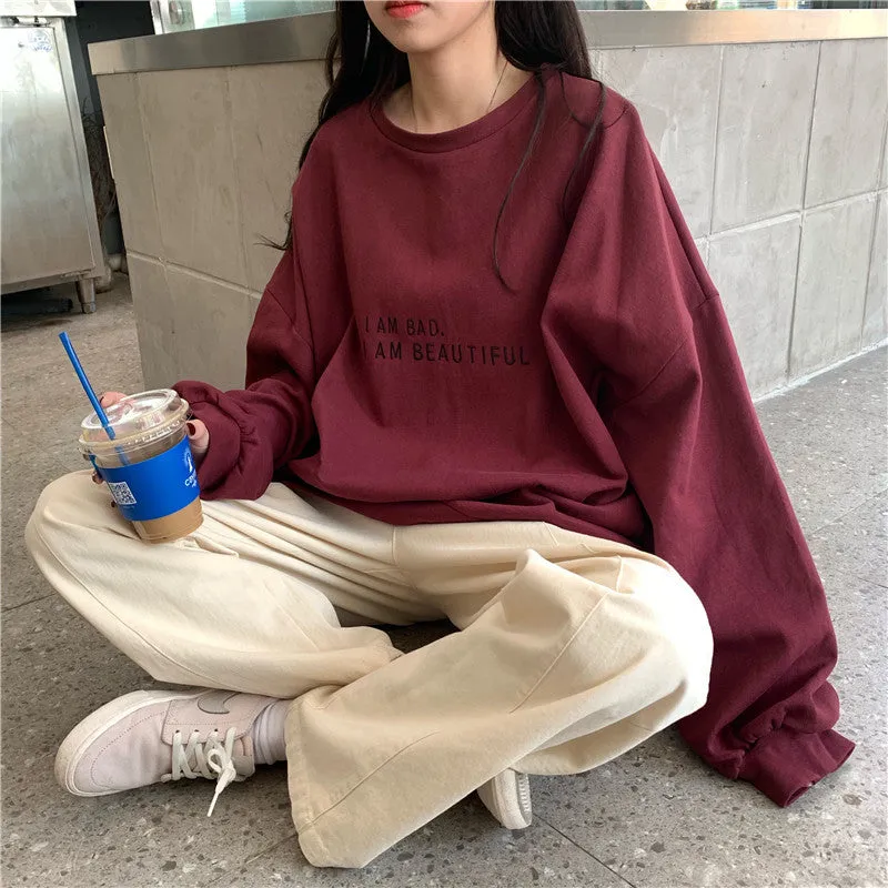 Sweatshirt Women Thin Popular Korean Student Loose Tops Outerwear