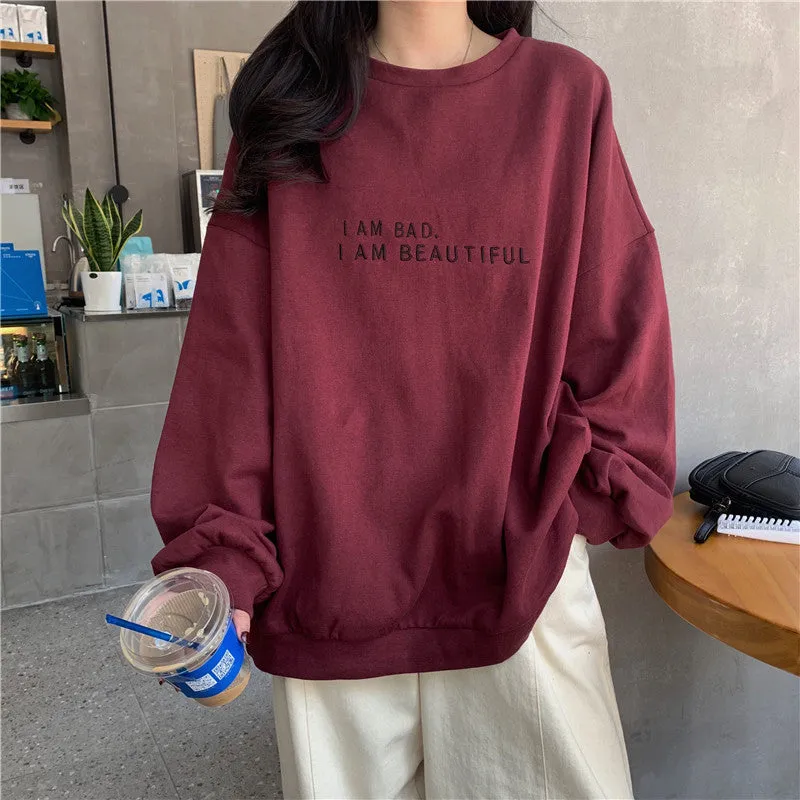 Sweatshirt Women Thin Popular Korean Student Loose Tops Outerwear