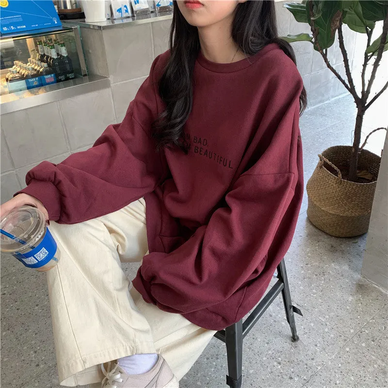 Sweatshirt Women Thin Popular Korean Student Loose Tops Outerwear