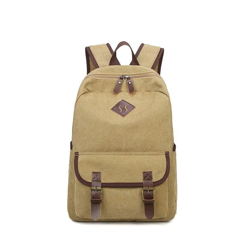 Trendy Canvas Printed Vintage Women's Laptop Rucksack Backpack