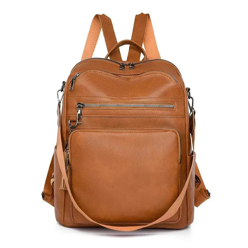 Vintage Style Women's Leather Backpack